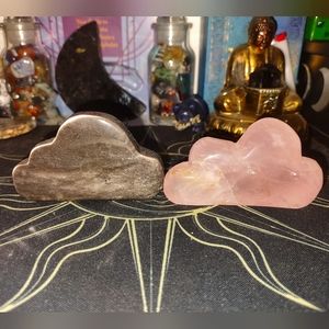 Crystal Cloud Set : Rose Quartz and Obsidian